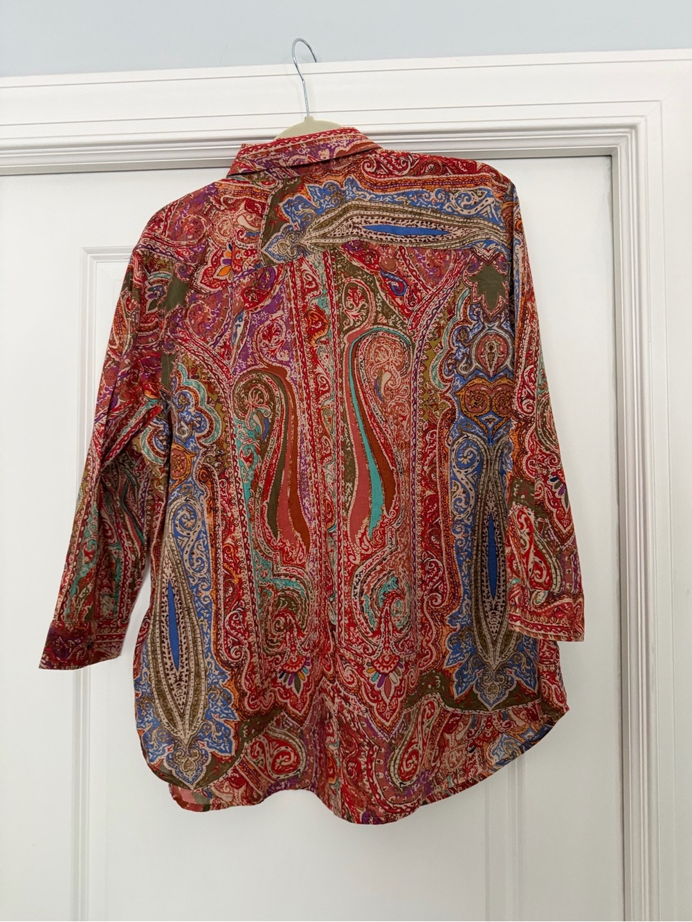 Ralph Lauren Red Brown Blue Green Paisley Button-Down Shirt - Picture 2 of 6